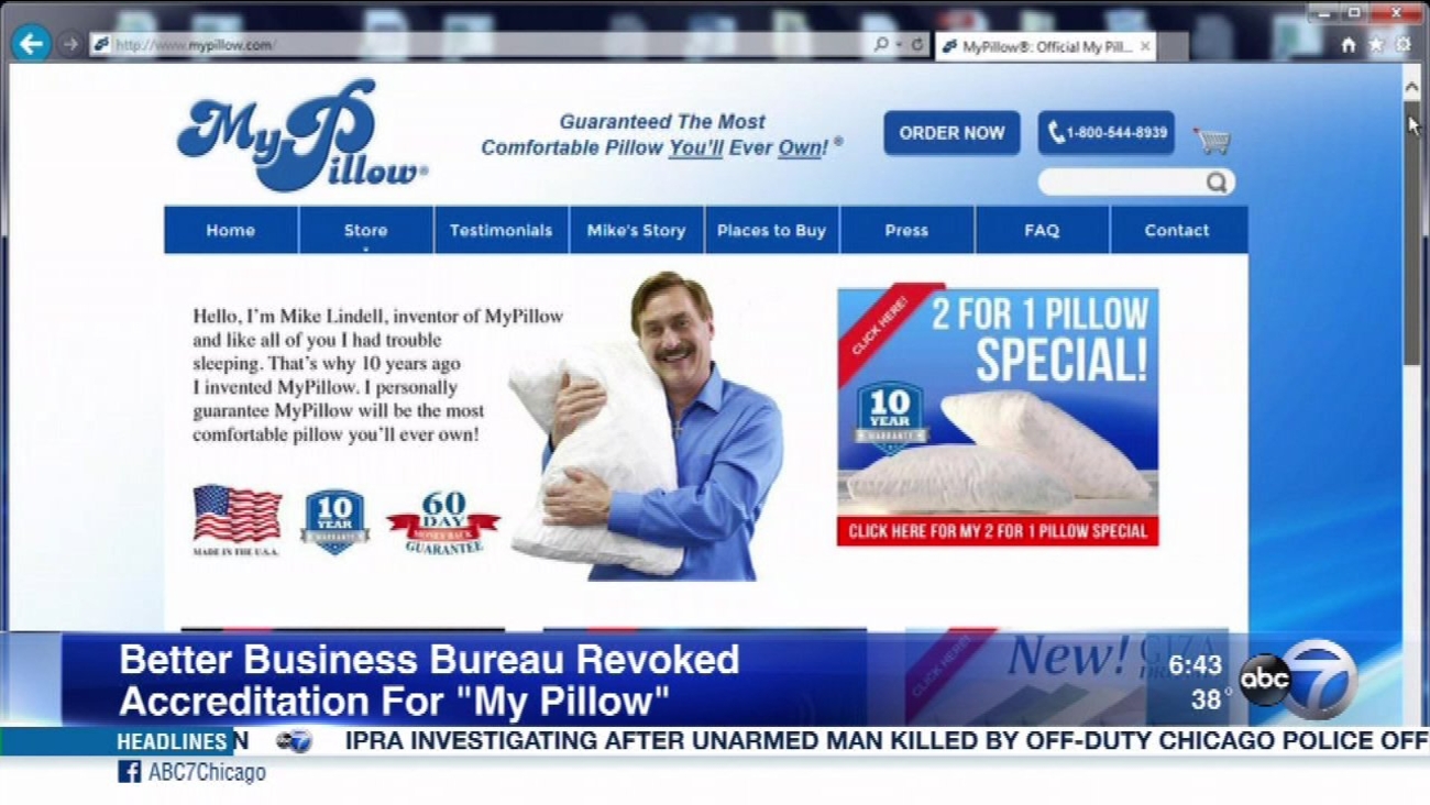 My Pillow Better Business Bureau accreditation revoked 6abc Philadelphia